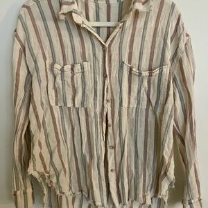 Striped Button-Up Shirt